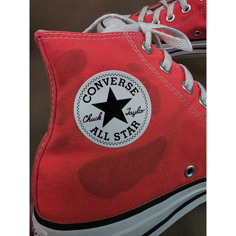 Converse Chuck Taylor All Star Hi Neon Orange Sneakers Mens 6.5 Womens 8.5